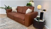 Sofology The Retreat 3 Seater Sofa in Relaxed Soft Leather Tan Mix