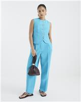 River Island Womens Blue High-cut Waistcoat 6 Petite