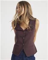River Island Womens Brown Poly/Elastane High-cut Waistcoat Size M