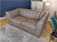 Sofology Downtown Leather 2 Seater in Relaxed Natural Grain Taupe Mix