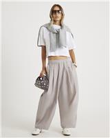 River Island Womens Beige Loose Fit Trousers Size M