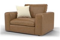 Sofology Retreat Leather Loveseat Chair in Tan Mix