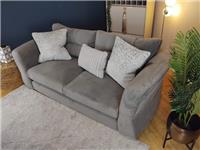 Sofology Reign Fabric 3 Seater in Luxe Sherpa Grey/Silver Mix