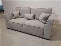 Sofology Russo Fabric 3 Seater in Soft Chenille Contrast Piping Linen Mix