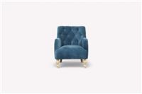 Classic Button Armchair, Light Leg, Navy