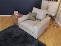 Sofology Sterling Fabric Swivel Chair in Chunky Woven Stone/Olive