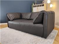 Sofology Tessuto Leather 2 Seater in Trusty Matt Charcoal