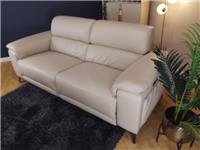 Sofology The Fratelli Leather 2.5 Seater in Trusty Embossed Bone China