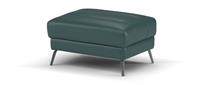Sofology Renato Leather Designer Footstool in Peacock