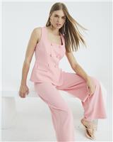 River Island Womens Pink Scuba Jumpsuit Size L