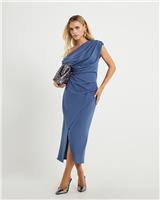 River Island Womens Blue Midi Wrap Dress S Petite