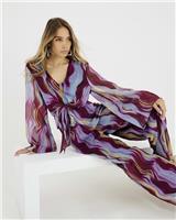 River Island Womens Burgundy Chiffon Jumpsuit Size 10