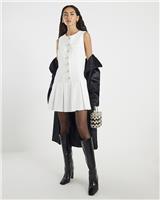 River Island Womens Cream Mini Pinafore Dress Size L