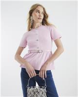 River Island Womens Pink Viscose Short sleeved Top Size M