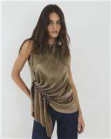 River Island Womens Gold Sleeveless Top Size M