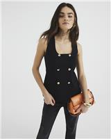 River Island Womens Black Polyamide/Elastane Waistcoat Size 12