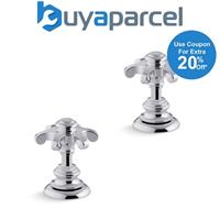 Kohler Artifacts Prong Bathroom Basin Tap Handles Only Polished Chrome