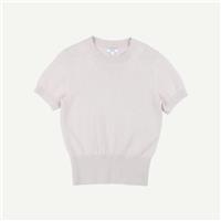 Reiss Womens Beige Cotton Crew Adult Short sleeved Women Top Size S