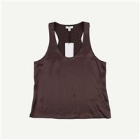 Reiss Womens Brown Silk Round neck Adult Sleeveless Vest Women Top Size 10