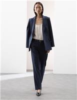 Marks & Spencer Womens Navy Straight Women Trousers Size 10 - M&S