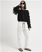 River Island Womens Brown Twill Tapered Trousers Size 10