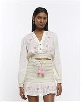 River Island Womens Beige Cotton Beachwear Size L