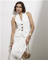 River Island Womens White Waistcoat Size S