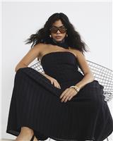 River Island Womens Black Midi A line Dress Size 10