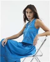 River Island Womens Blue Sleeveless Top Size 10