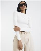 River Island Womens White Long sleeved Top Size 8