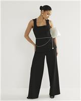 River Island Womens Black Scuba Jumpsuit Size S