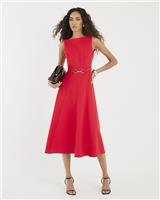 River Island Womens Red Midi A line Dress Size 10