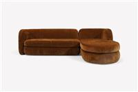 Pleat Large 4 Seater RHF Chaise End Sofa, Soft Chenille Ginger