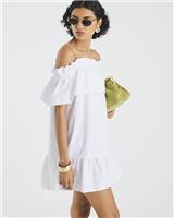 River Island Womens White Cotton Dress Size 14