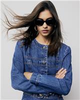 River Island Womens Blue Cotton Basic Jacket Size 12