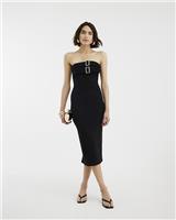 River Island Womens Black Midi Crepe Dress Size S