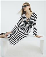 River Island Womens Black Cotton Midi Dress Size M