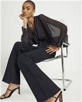 River Island Womens Black Long sleeved Top Size 20