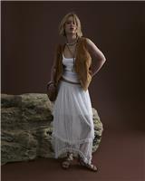 River Island Womens White Woven Midi A Line Skirt Size 10