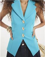 River Island Womens Blue High-cut Waistcoat Size L
