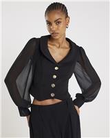 River Island Womens Black Long sleeved Top Size L