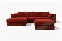 Harrington LHF Large Chaise Sofa & Footstool, Dusky Harissa