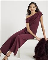 River Island Womens Burgundy Jumpsuit Size S