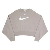 NIKE Womens Beige Sweatshirt Crew Neck S Cotton Blend Casual Pullover - S Regular