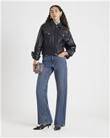 River Island Womens Navy Straight Jeans 8 Short