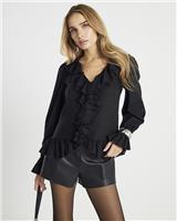 River Island Womens Black Long sleeved Top Size 10