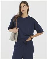 River Island Womens Navy Short sleeved Top Size L