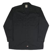 DICKIES Mens Black Work Shirt XL Cotton Blend Durable Utility Button Front - XL Regular
