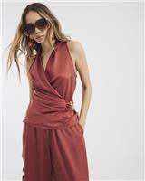 River Island Womens Brown Sleeveless Top Size 18