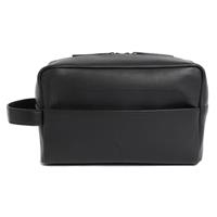 Lyle & Scott Mens Leather Wash Bag - Jet Black - One Size